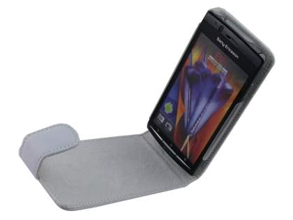 Sony Ericsson XPERIA Arc/Arc S Genuine Leather Flip Case - White