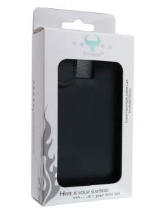 Genuine Leather Flip Case for LG Optimus 2X P990 - Black