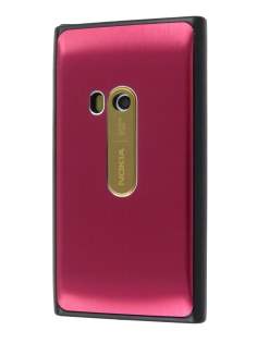 Brushed Aluminium Case for Nokia N9 - Burgundy Red