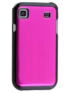 Brushed Aluminium Case for Samsung Galaxy S - Hot Pink Hard Case