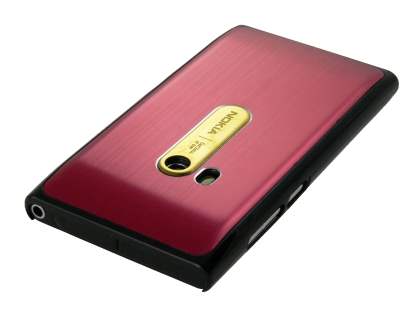 Brushed Aluminium Case for Nokia N9 - Burgundy Red