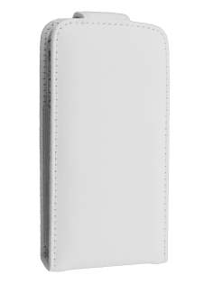 Genuine Leather Flip Case for iPhone 4/4S - White