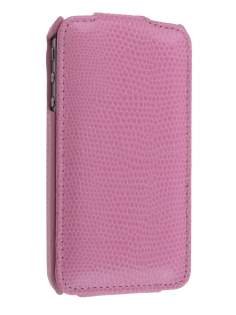 Synthetic Leather Flip Case for iPhone 4/4S - Baby Pink