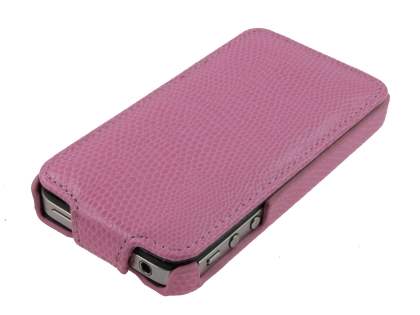 Synthetic Leather Flip Case for iPhone 4/4S - Baby Pink