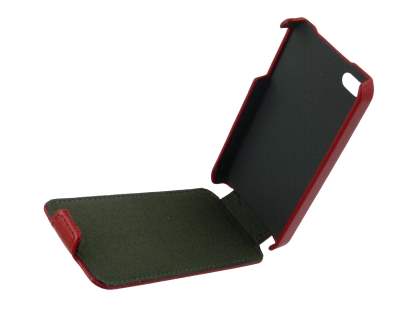 Synthetic Leather Flip Case for iPhone 4/4S - Red