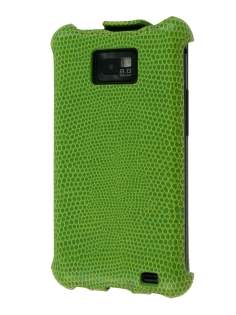 Samsung I9100 Galaxy S2 Slim Synthetic Leather Flip Case - Lime Green