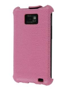 Synthetic Leather Flip Case for Samsung I9100 Galaxy S2 - Baby Pink