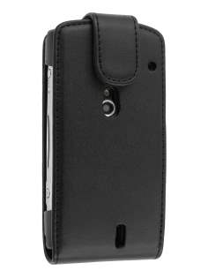 Synthetic Leather Flip Case for Sony Ericsson Xperia neo - Black