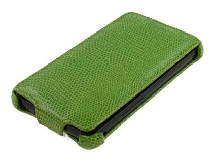 Samsung I9100 Galaxy S2 Slim Synthetic Leather Flip Case - Lime Green