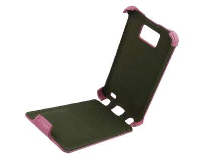 Synthetic Leather Flip Case for Samsung I9100 Galaxy S2 - Baby Pink