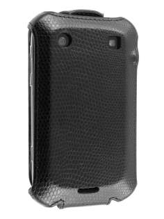 BlackBerry Bold 9900 Slim Synthetic Leather Flip Case - Classic Black