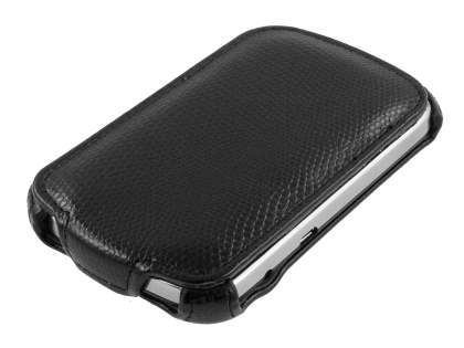 BlackBerry Bold 9900 Slim Synthetic Leather Flip Case - Classic Black