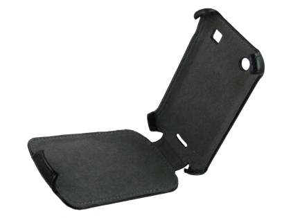 BlackBerry Bold 9900 Slim Synthetic Leather Flip Case - Classic Black