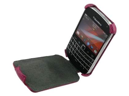 Synthetic Leather Flip Case for BlackBerry Bold 9900 - Hot Pink