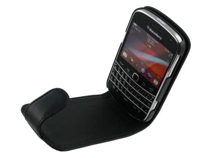 Synthetic Leather Flip Case for BlackBerry Bold 9900 - Black