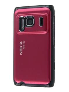 Brushed Aluminium Case for Nokia N8 - Burgundy Red