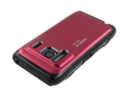 Brushed Aluminium Case for Nokia N8 - Burgundy Red