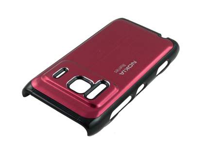 Brushed Aluminium Case for Nokia N8 - Burgundy Red