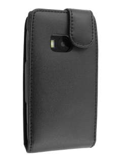 Genuine Leather Flip Case for Nokia X7 - Black Genuine Leather Flip Case for Nokia X7 - Black