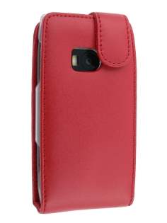 Genuine Leather Flip Case for Nokia X7 - Red Genuine Leather Flip Case for Nokia X7 - Red