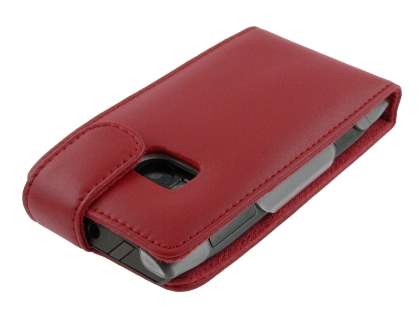 Genuine Leather Flip Case for Nokia X7 - Red