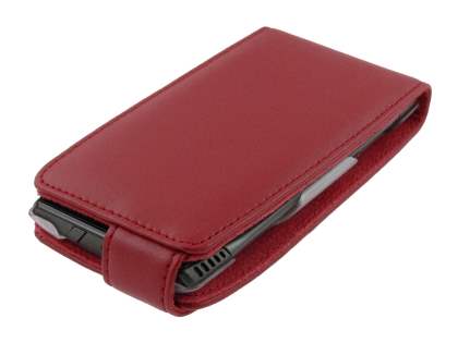 Genuine Leather Flip Case for Nokia X7 - Red