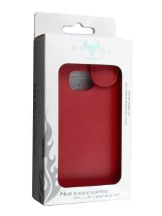 Genuine Leather Flip Case for Nokia X7 - Red