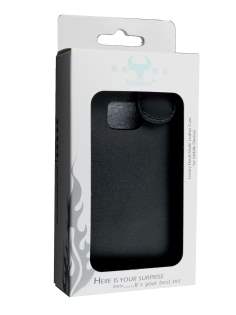Genuine Leather Flip Case for Nokia X7 - Black