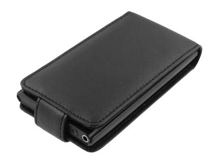 Genuine Leather Flip Case for Nokia N9 - Black