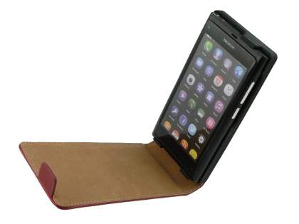 Synthetic Leather Flip Case for Nokia N9 - Red