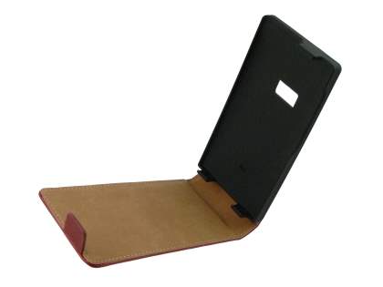 Synthetic Leather Flip Case for Nokia N9 - Red