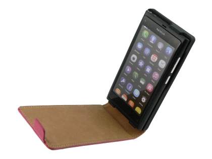 Synthetic Leather Flip Case for Nokia N9 - Pink