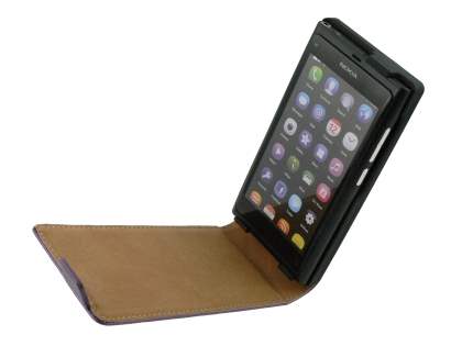 Synthetic Leather Flip Case for Nokia N9 - Purple