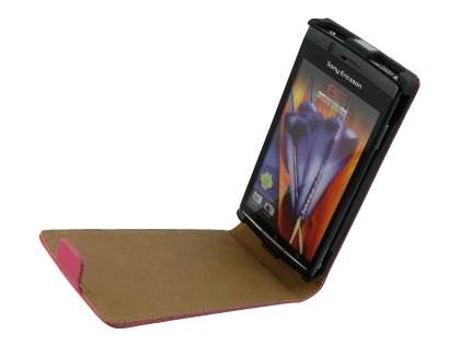 Sony Ericsson XPERIA Arc/Arc S Slim Synthetic Leather Flip Case - Pink