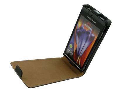 Synthetic Leather Flip Case for Sony Ericsson XPERIA Arc/Arc S - Classic Black