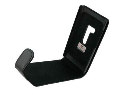 Genuine Leather Flip Case for Nokia N9 - Black