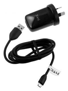 Genuine HTC TC A250 3-in-1 Sync Cable - Black AC Wall Charger