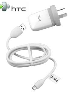 Genuine HTC 5W Adapter with Micro USB cable - White
