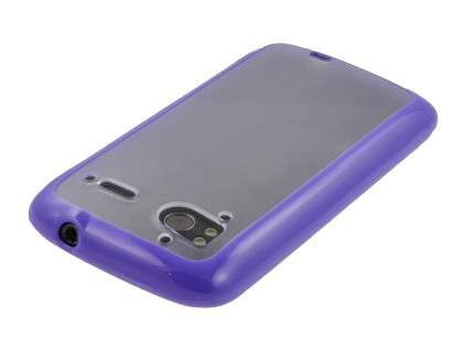 HTC Sensation Dual-Design Case - Purple/Frosted Clear