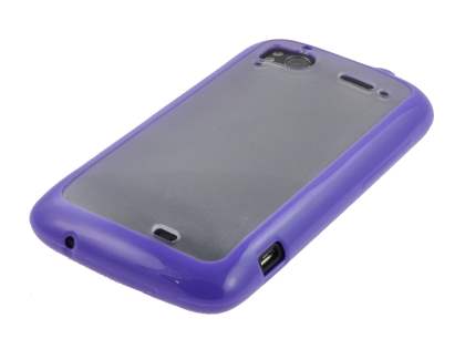 HTC Sensation Dual-Design Case - Purple/Frosted Clear