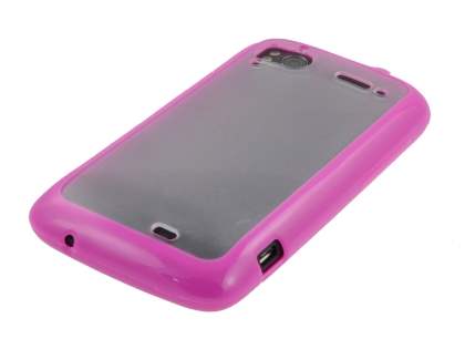HTC Sensation Dual-Design Case - Pink/Frosted Clear