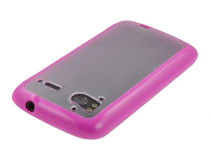 HTC Sensation Dual-Design Case - Pink/Frosted Clear
