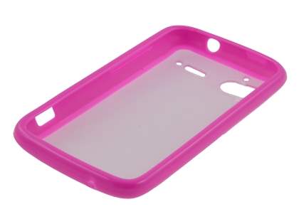 HTC Sensation Dual-Design Case - Pink/Frosted Clear