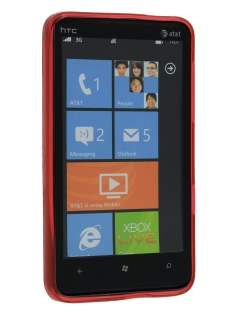 TPU Gel Case for HTC HD7 - Frosted Red