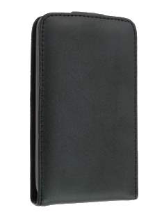 Genuine Leather Flip Case for HTC HD7 - Black