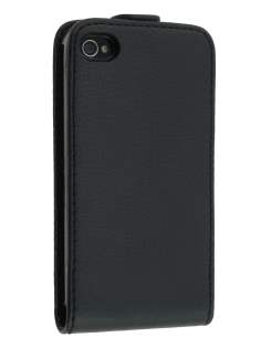 Synthetic Leather Flip Case for iPhone 4S/4 - Black