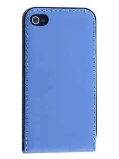 Synthetic Leather Flip Case for iPhone 4S/4 - Blue