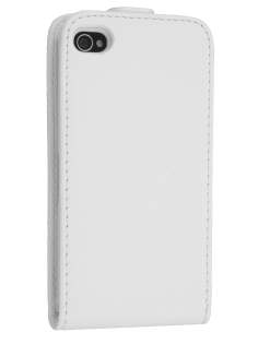 Synthetic Leather Flip Case for iPhone 4S/4 - White Synthetic Leather Flip Case for iPhone 4S/4 - White