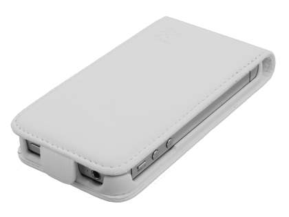 Synthetic Leather Flip Case for iPhone 4S/4 - White