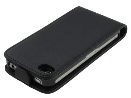 Synthetic Leather Flip Case for iPhone 4S/4 - Black